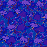 Abstract Creature Silhouettes Dancing Among Nebula Clouds(Blue)