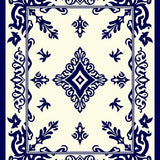 Damask Scroll Motif Pile Construction (Ivory)