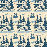 Winter Wonderland Scene Decorative with Snowy Landscape Design(Beige)