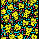 Playful Tabby Gathering with Abstract Animal Inspired Design and Dots(Black)