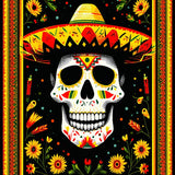 Festive Colorful Dia de los Muertos(Black)