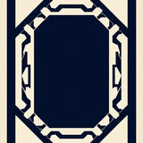 Modern Interlocking Lattice with Abstract Chevron Embellishments(Blue)