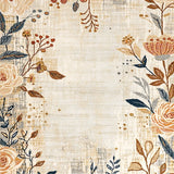 Boho Beige Non Slip Kitchen Runner Vintage Floral(Beige)