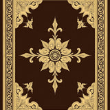 Vintage Medallion Ornate Traditional Accent with Intricate Details(Brown)