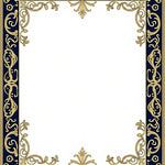 Damask Scroll Work with Ornamental Flourish (Blue) - ODIKA