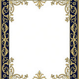 Damask Scroll Work with Ornamental Flourish (Blue) - ODIKA