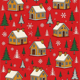 Jolly Winter Cottage Evergreen Forest(Red)