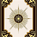 Vintage Medallion Burst with Radiating Sunburst Ornate Details(Brown)