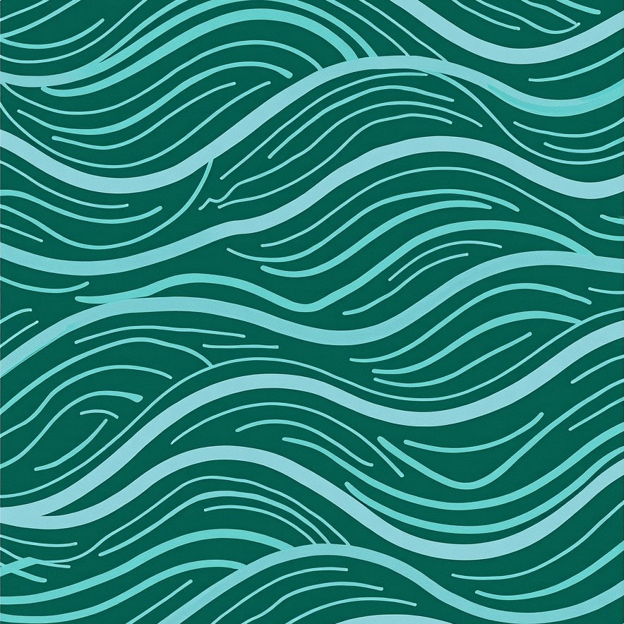 Fluid Wave Motion with Undulating Ocean Current (Green) - ODIKA
