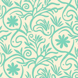 Abstract Meadow Floral Interlocking Artistic Minimalist (Ivory)