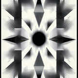 Geometric Black White Intricate Starburst Design(Black)