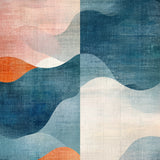 Peach Whisper Abstract Accent Floor(Blue)