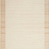 Chic Half Round Floor Minimalist Beige with Distinctive Border(Beige)