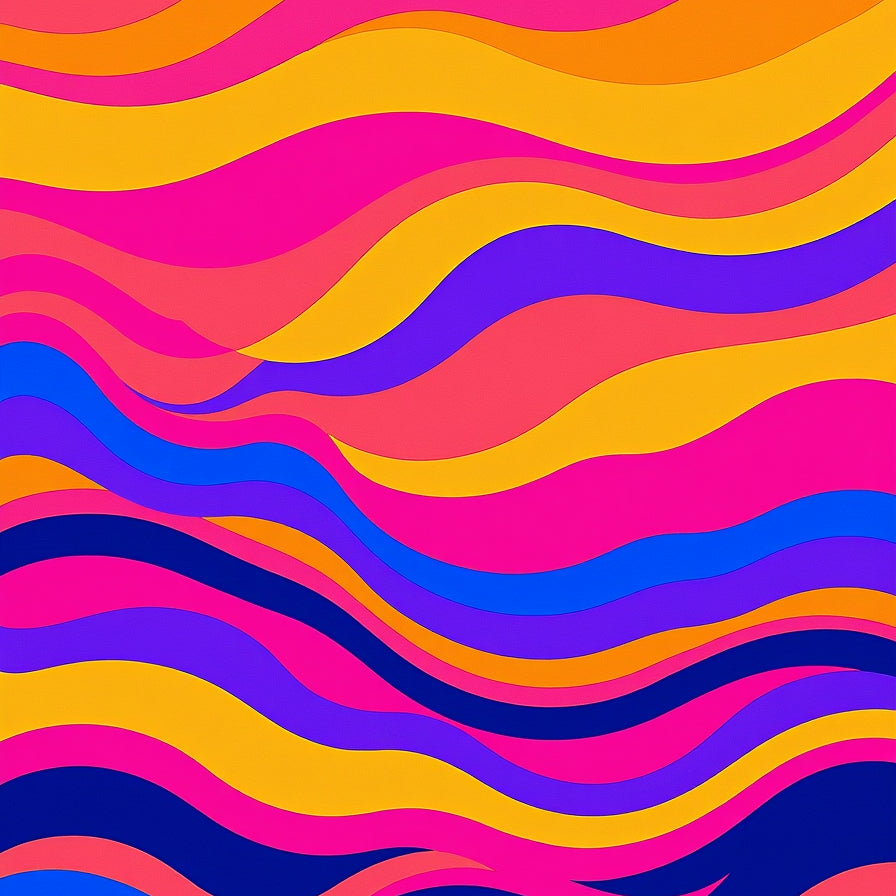 Sunset Gradient Waves with Flowing Abstract Ripple Effects (Pink) - ODIKA