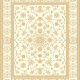 Artisan Crafted Beige Floor Runner with Intricate Medallion Design(Beige)