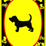 Caution Dogs Will Bark If You Knock Loud Yelling Inside Area Rug(Yellow)