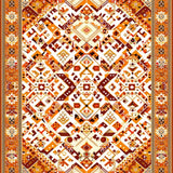 Amber Cascade Decorative Area with Flowing Geometric Motifs(Brown)