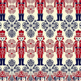 Nutcracker Wonderland with Interlocking Snowflake and Festive Soldier Designs(Red)