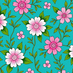 Blossoming Garden Entrance Welcome Floral Decorative Doorway (Turquoise) - ODIKA