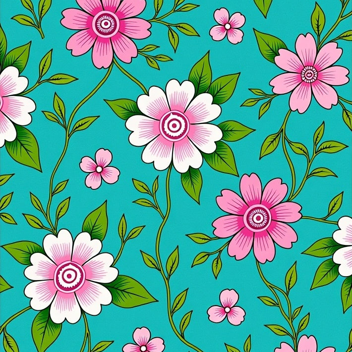 Blossoming Garden Entrance Welcome Floral Decorative Doorway (Turquoise) - ODIKA