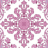 Floral Medallion Cascade with Delicate Petal Mosaic and Art Nouveau Flourish(Pink)