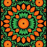 Tangerine Grove Medallion with Botanical Accents (Orange) - ODIKA