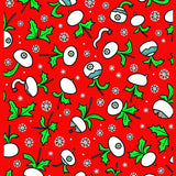 Jolly Santa Mosaic with Sprig and Holly Details(Red)