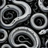 Striking Geometric Snake Illustration(Black)