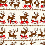 Joyful Reindeer Parade with Ribbon Bow Accents Celebration(Brown)