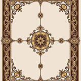 Victorian Revival Palmette Scrollwork with Interlocking Florals(Brown)