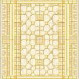 Geometric Beige with Gold Accents(Beige)