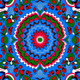 Winterberry Medallion with Boho Floral Motifs(Blue)