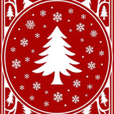 Festive Evergreen Snowfall Decorative Accent(Red)