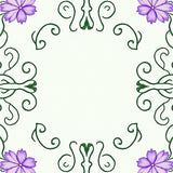 Lavender Blooming Vine with Ornate Interlocking Floral Motifs (Purple)