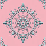 Fairy Tale Lace Medallion with Enchanted Scrollwork(Pink)