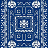 Festive Nordic Snowflake with Vintage Chevron Detailing(Blue)