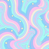Starlit Ombre Wave with Iridescent Swirl Motifs (Pink)