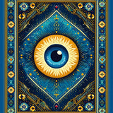 Cultural Geometric Eye Motif(Blue)