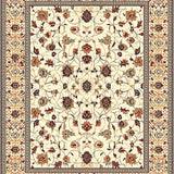 Intricate Floral Beige Area with Elegant Terracotta Accents(Beige)