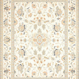 Farmhouse Inspired Beige Floral Indoor Floor Cover(Beige)