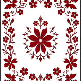 Floral Botanical Shag Featuring Garden Inspired Petal Motifs (Red)