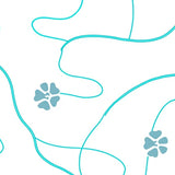 Minimalist Paw Print Trail with Sequential Light Path(Blue)