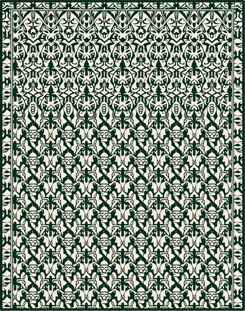 Botanical Leaf Lattice with Garden Trellis Inspiration (Green) - ODIKA