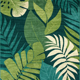 Tropical Plant with Modern Jungle Inspired Leaf and Floral(Green)