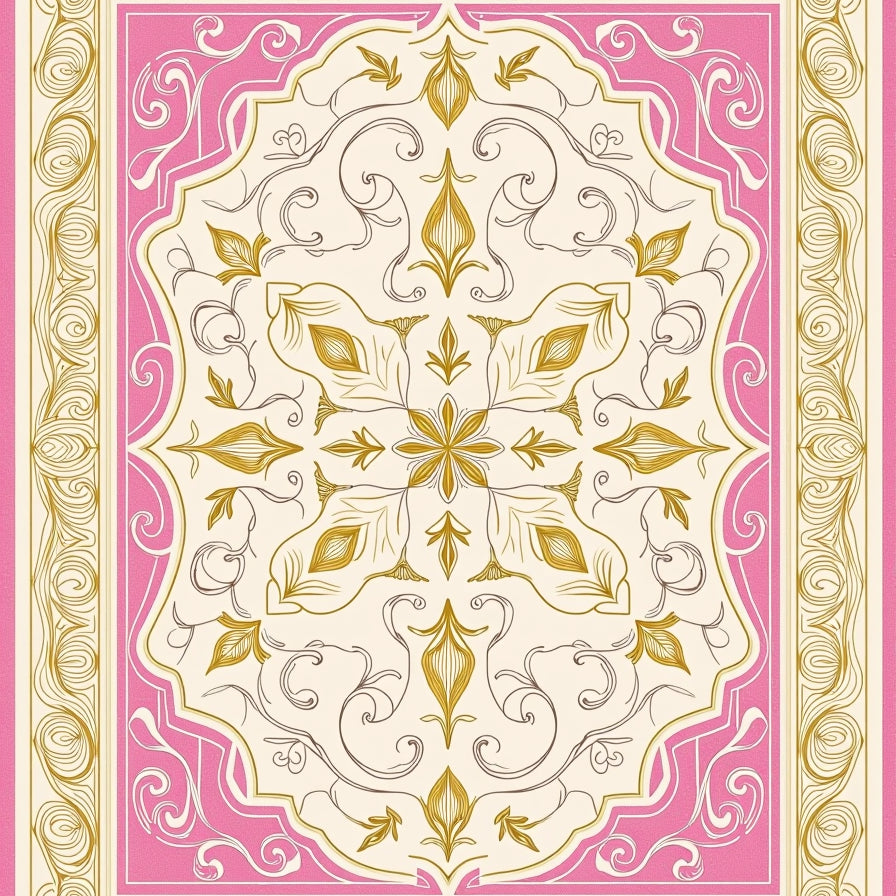Damask Scroll Work Anti Slide Accent (Beige) - ODIKA