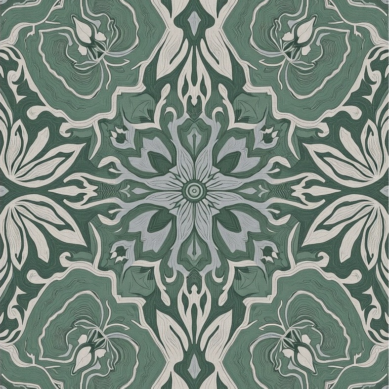 Abstract Bloom Aged Transitional Symmetrical Decorative Charm (Green) - ODIKA