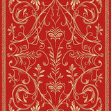 Botanical Vine Scrolls with Intricate Lattice Background(Red)