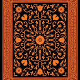 Flower Garden with Swirling Vine (Black)