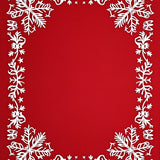Snowflake with Evergreen Tree Accents and Festive Motifs(Red)