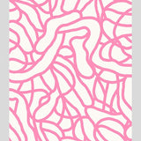 Abstract Animal Inspired Swirl with Whispered Brushstroke Forms (Pink) - ODIKA